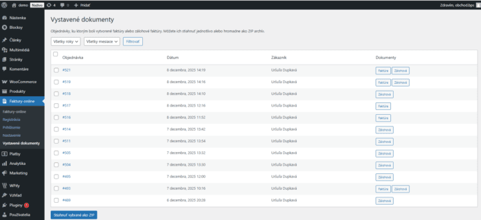 Woocommerce Faktury-online connector