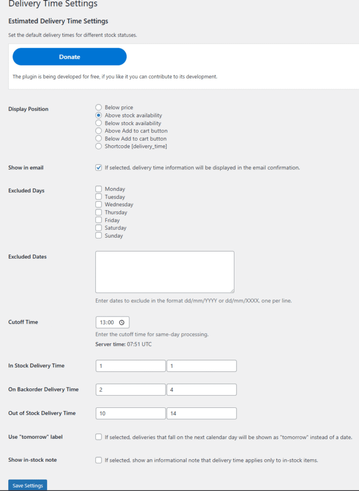 Estimated Delivery Time For WooCommerce