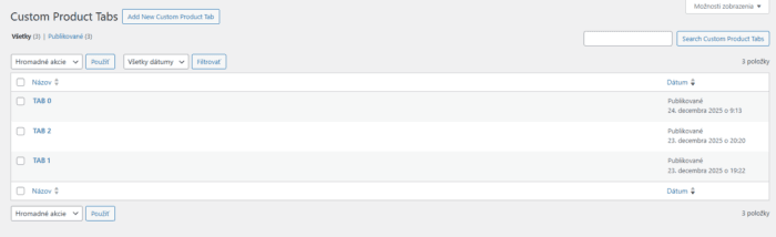 Custom Product Tabs for WooCommerce