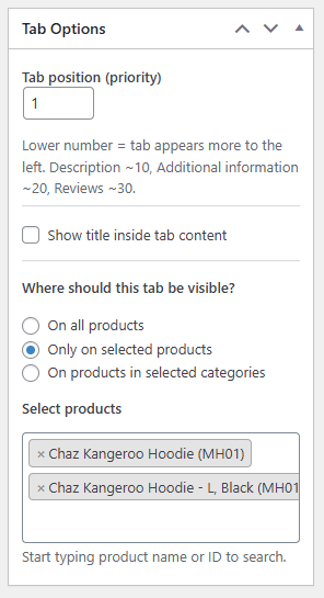 Custom Product Tabs for WooCommerce