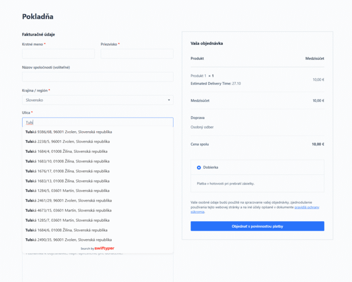 Swiftyper Address Autocomplete for WooCommerce