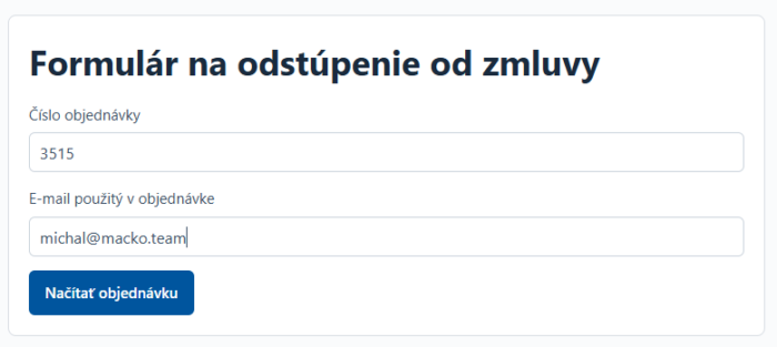 Tlačidlo na odstúpenie od zmluvy pre WooCommerce